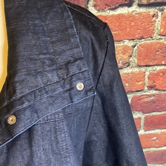 Norton McNaughton Dark Wash Denim Bomber Style Jacket with Front Pockets L - Picture 8 of 13